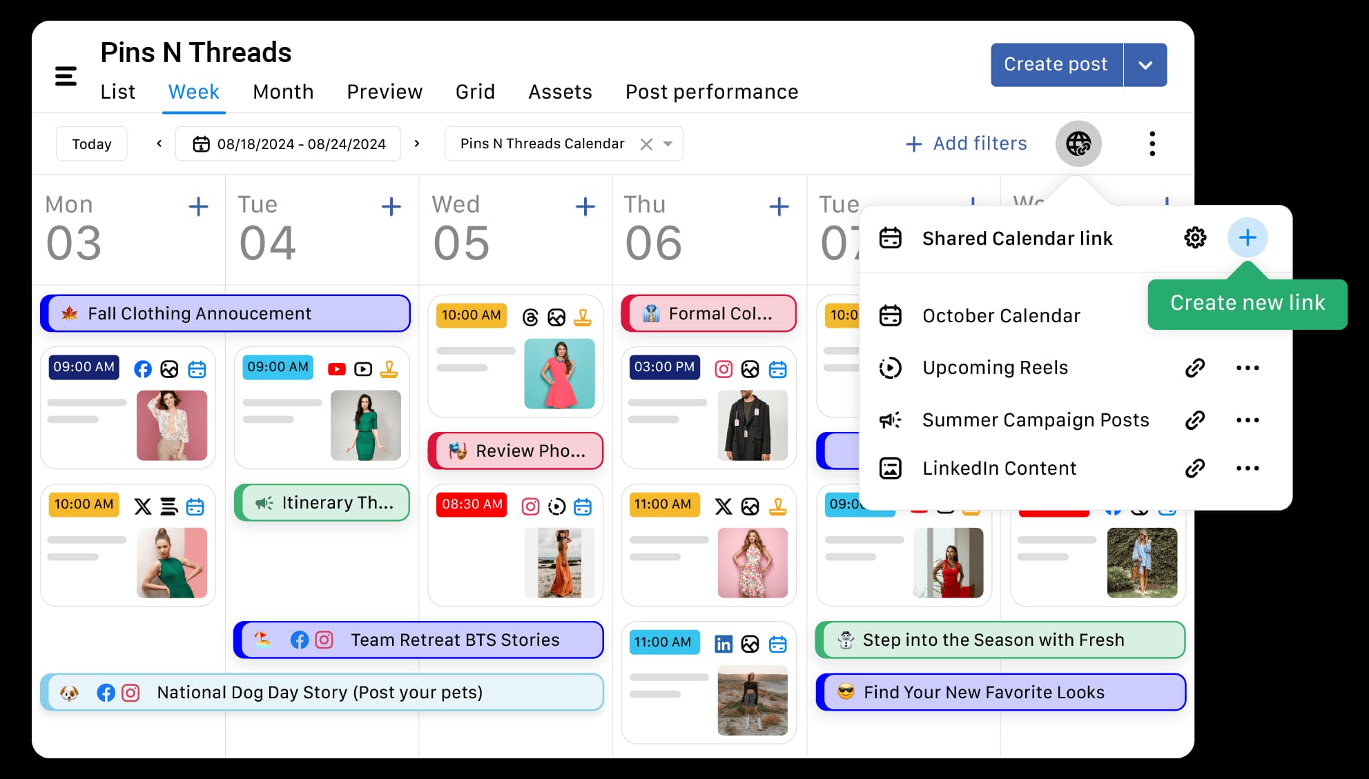 shareable calendar with clients