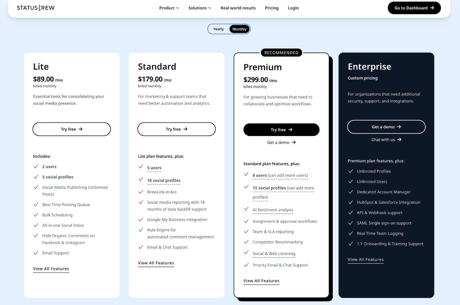 statusbrew-pricing-page