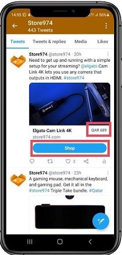 Twitter's Buy Now button