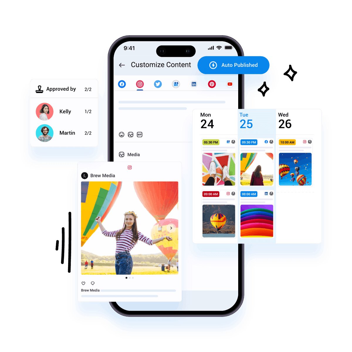 Manage content from mobile app