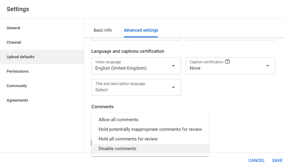 How To Disable Comments On My YouTube Channel