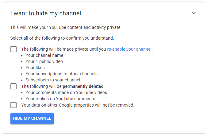 How To Hide YouTube Channel