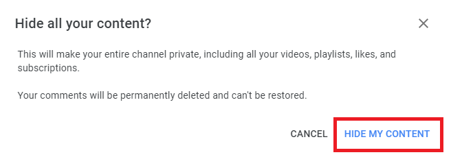 How To Hide YouTube Channel