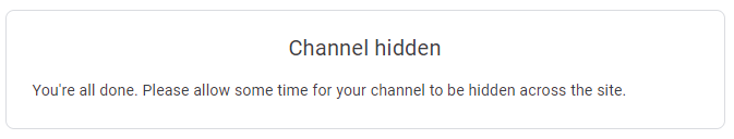 How To Hide YouTube Channel