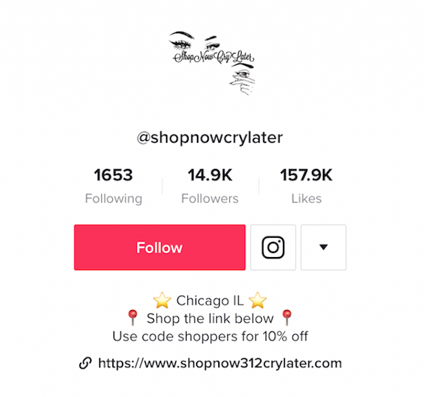 Leave a purchase link on your TikTok profile