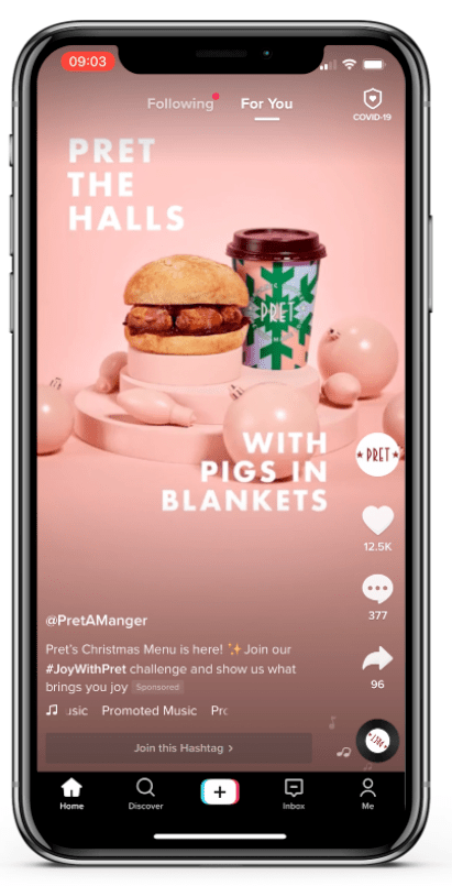 In-feed video TikTok ads