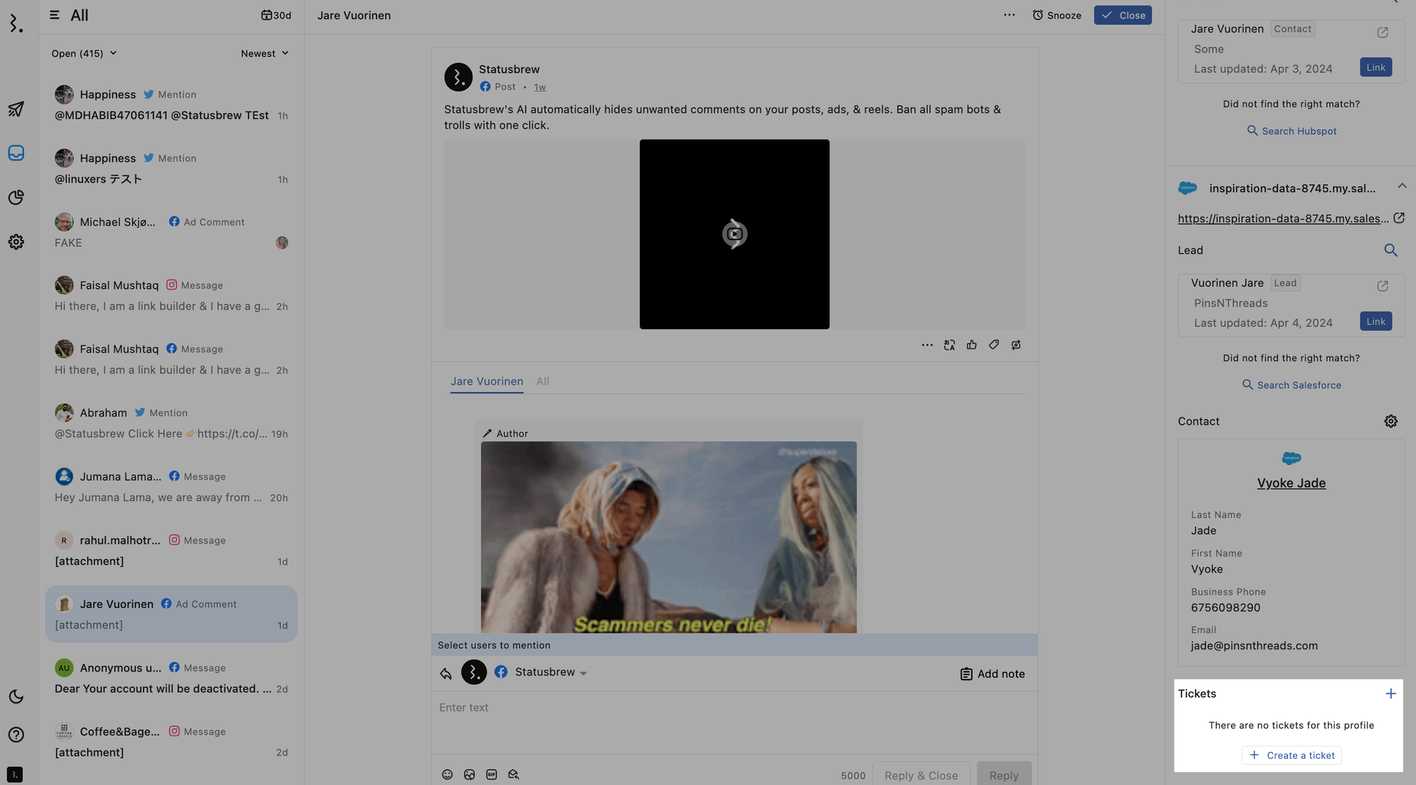 How To Create Tickets In Statusbrew For Custom Issues?
