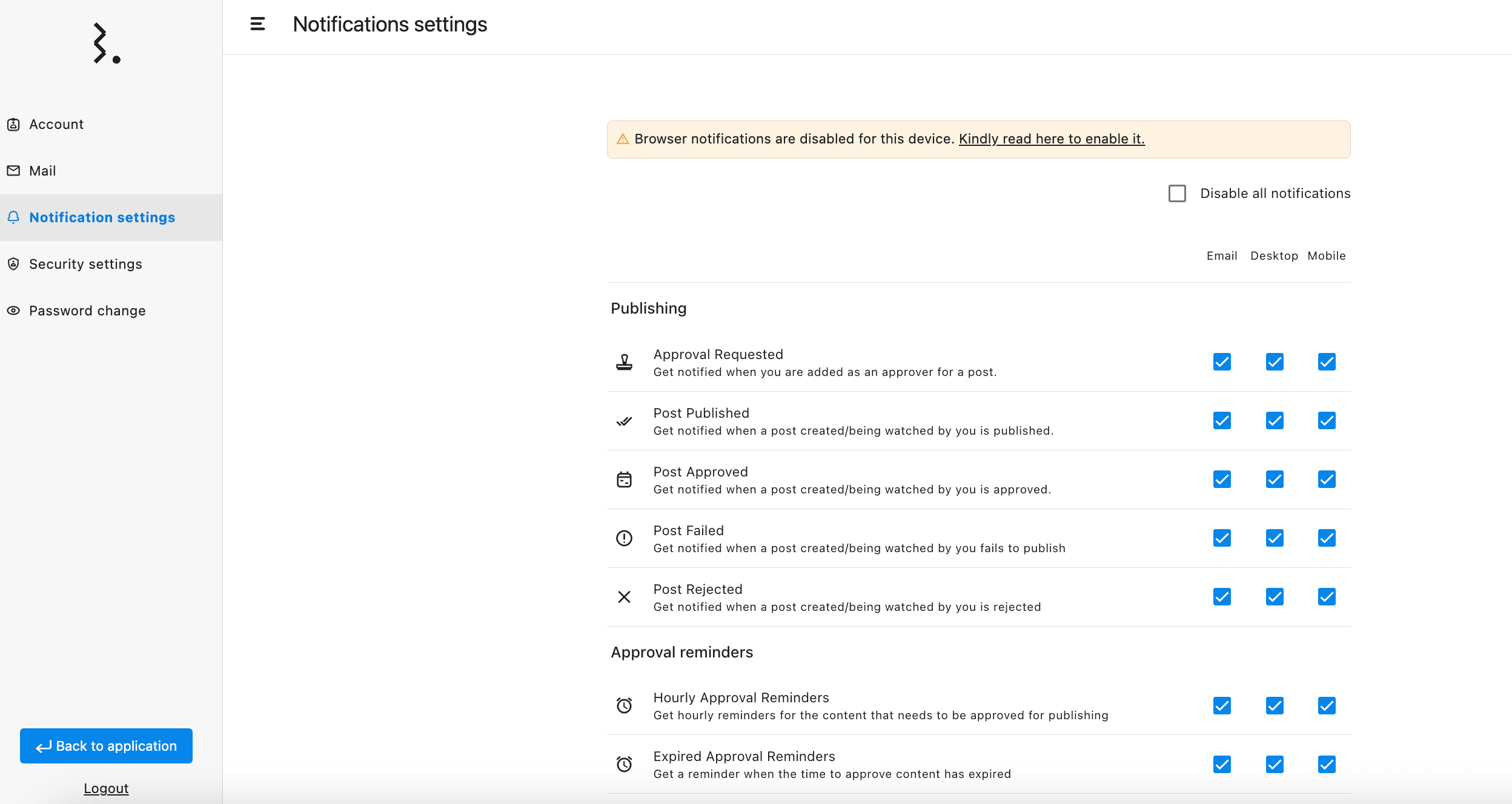 Approval Notifications